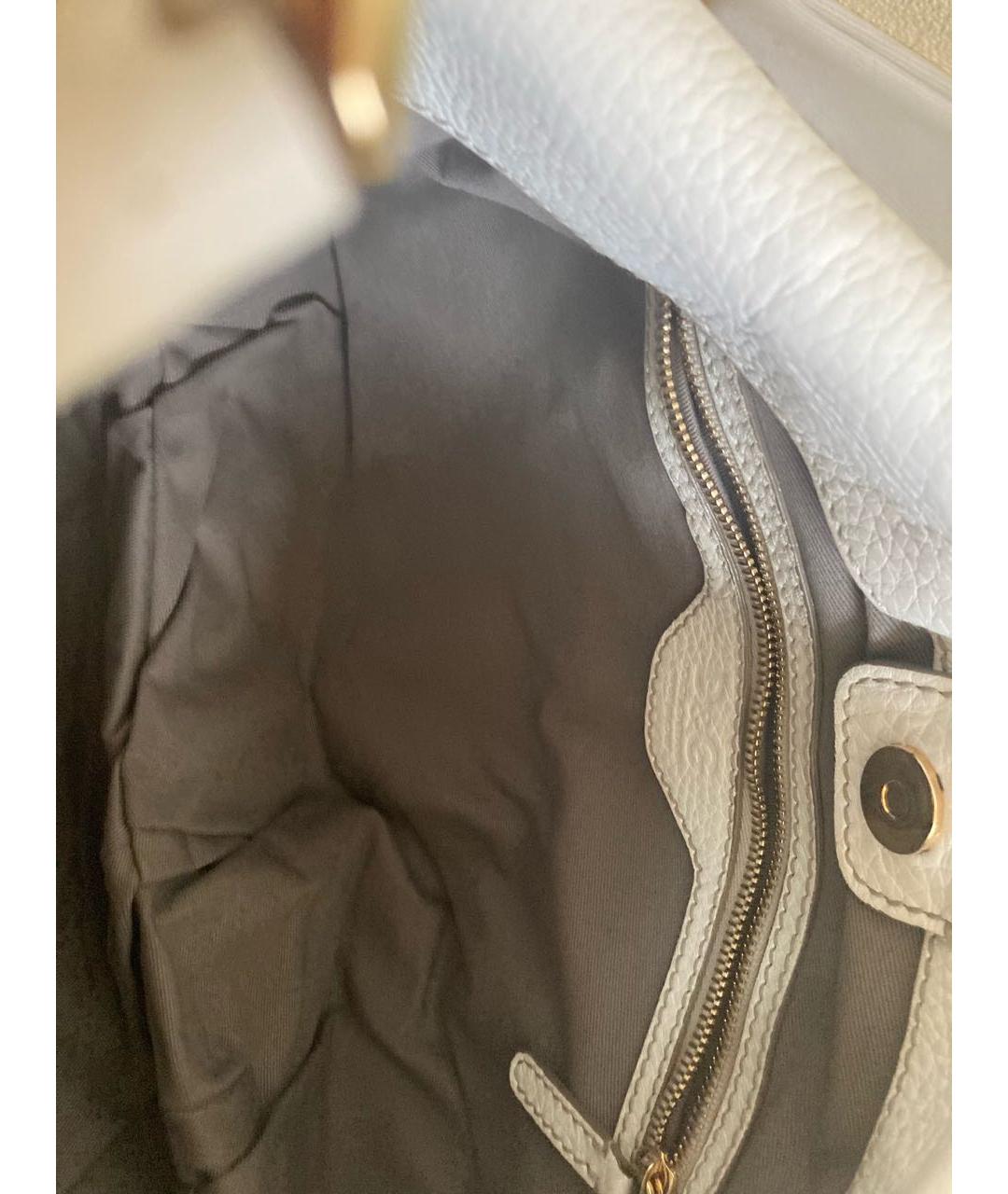 DOLCE&GABBANA Белая кожаная сумка с короткими ручками, фото 5