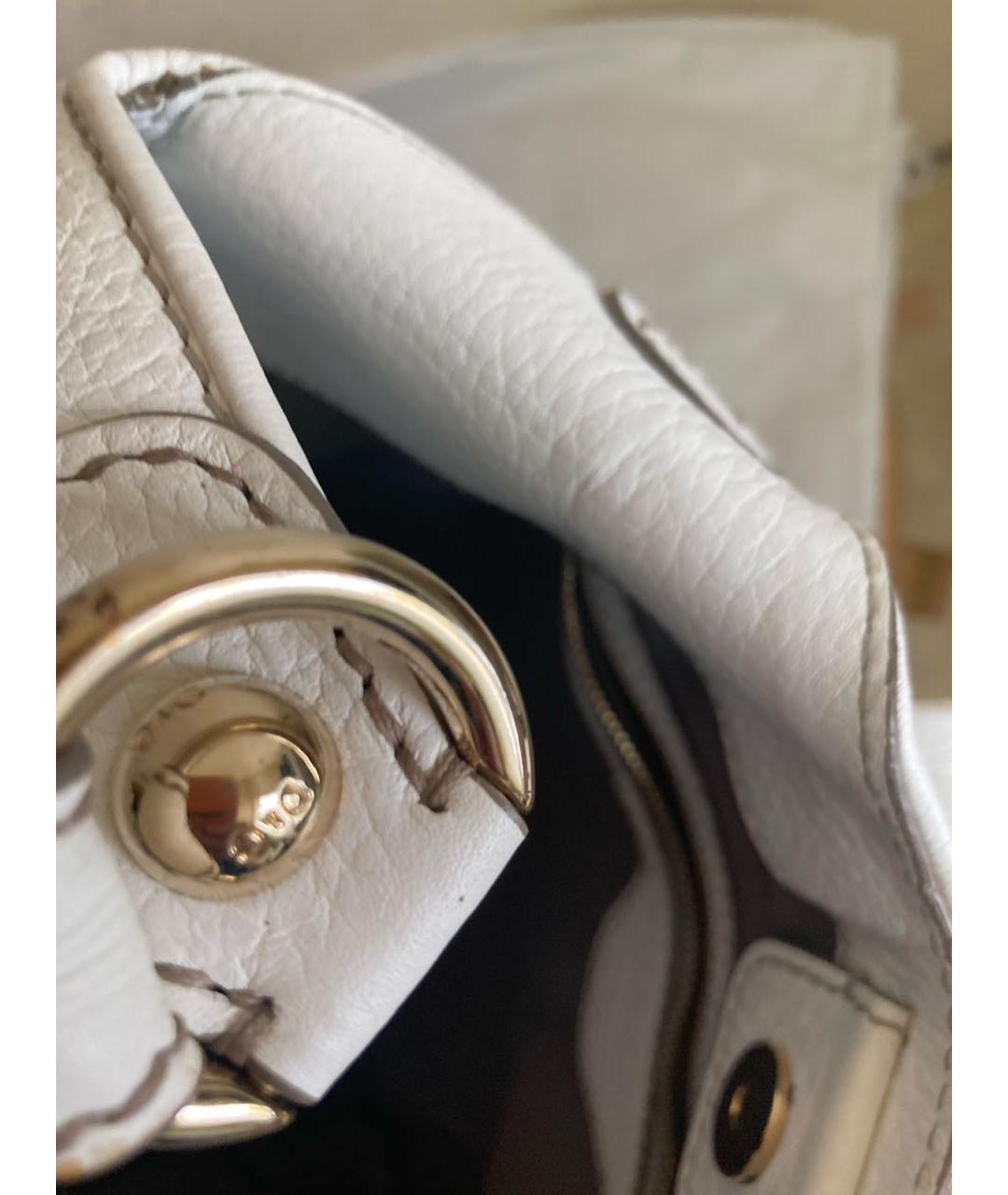 DOLCE&GABBANA Белая кожаная сумка с короткими ручками, фото 7