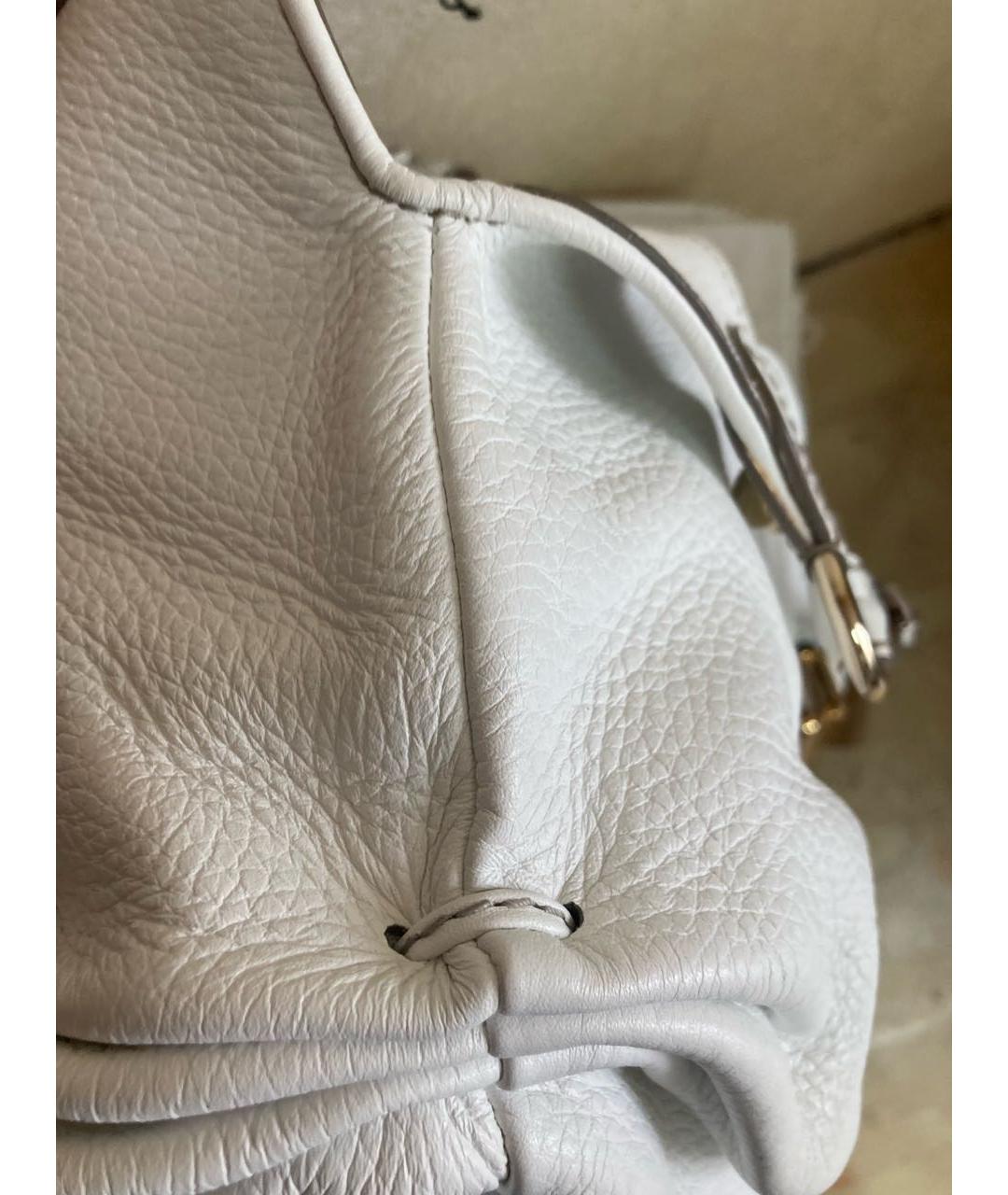 DOLCE&GABBANA Белая кожаная сумка с короткими ручками, фото 6