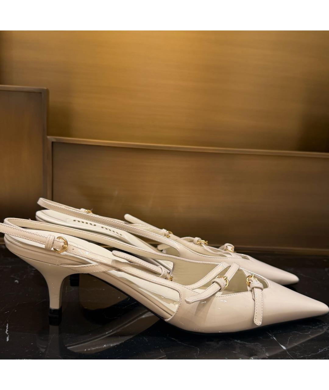 MIU MIU Белые туфли из лакированной кожи, фото 7