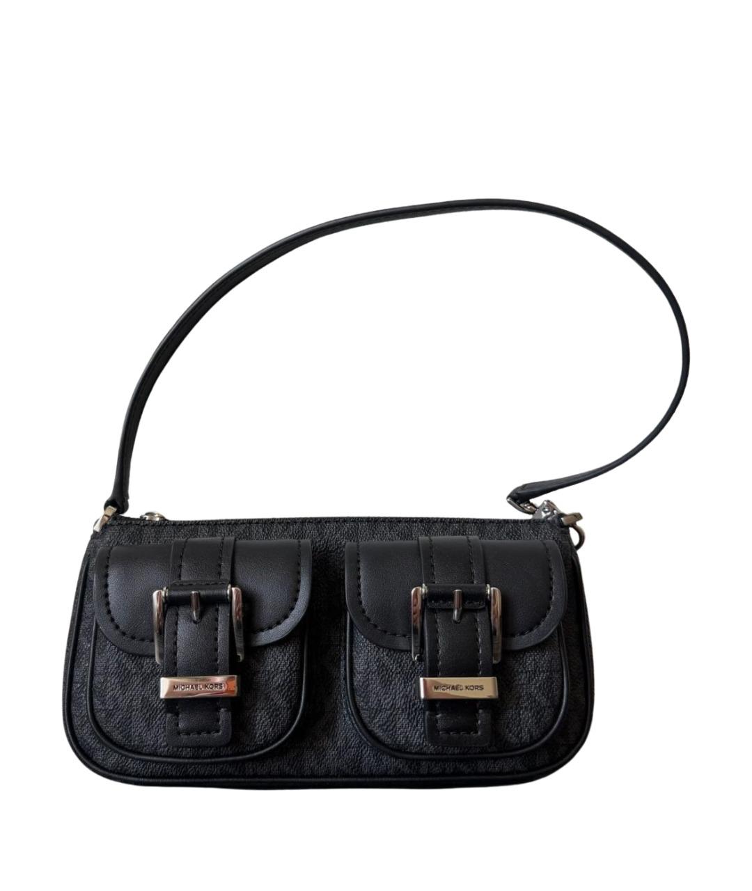 MICHAEL KORS Черная кожаная сумка с короткими ручками, фото 1