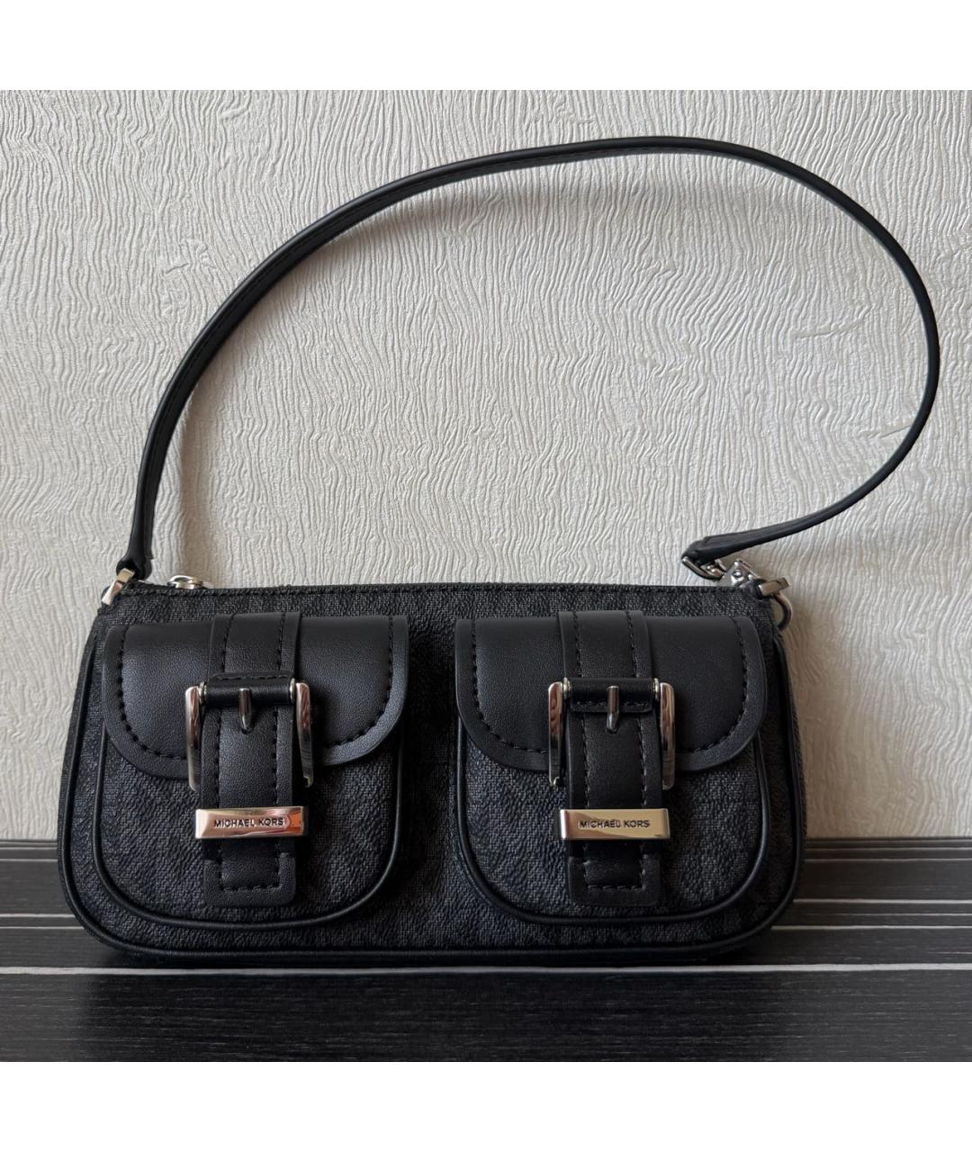 MICHAEL KORS Черная кожаная сумка с короткими ручками, фото 6