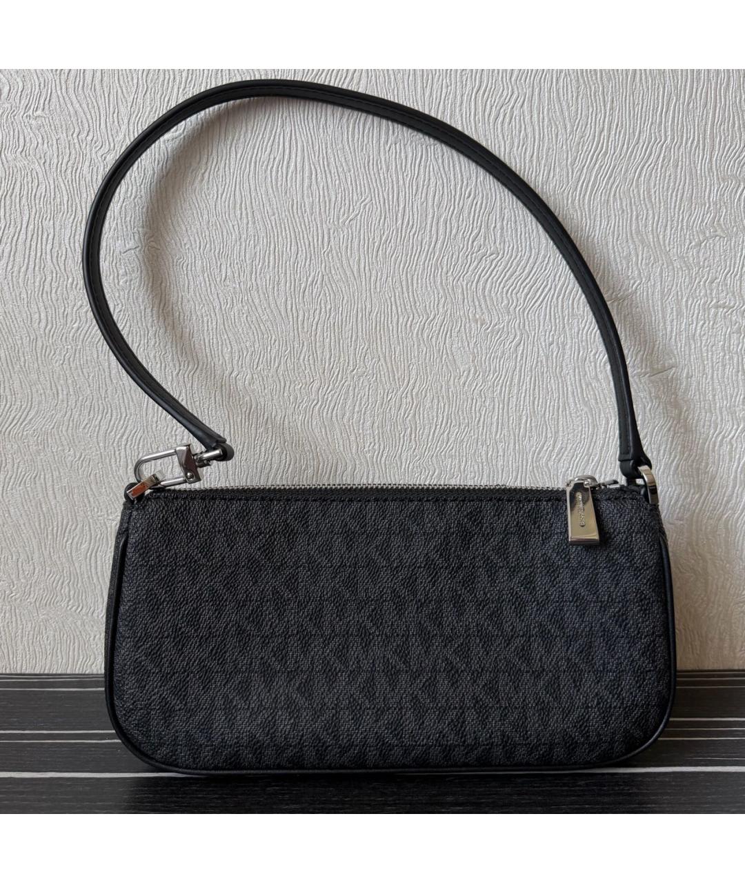 MICHAEL KORS Черная кожаная сумка с короткими ручками, фото 3