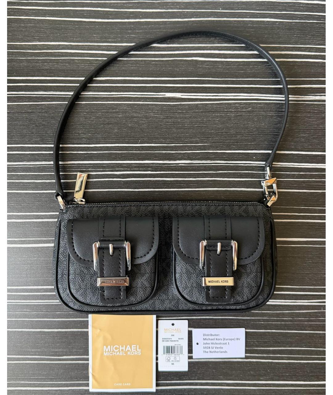 MICHAEL KORS Черная кожаная сумка с короткими ручками, фото 5