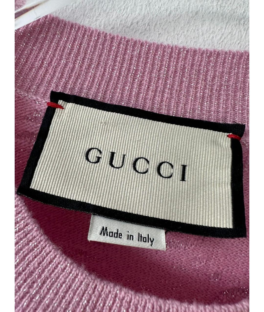 GUCCI Розовый шерстяной джемпер / свитер, фото 5