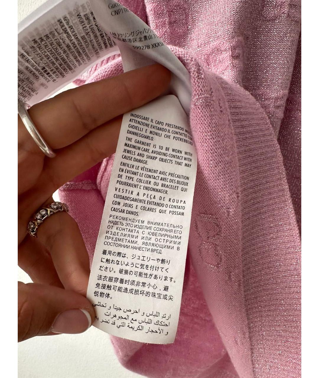 GUCCI Розовый шерстяной джемпер / свитер, фото 7