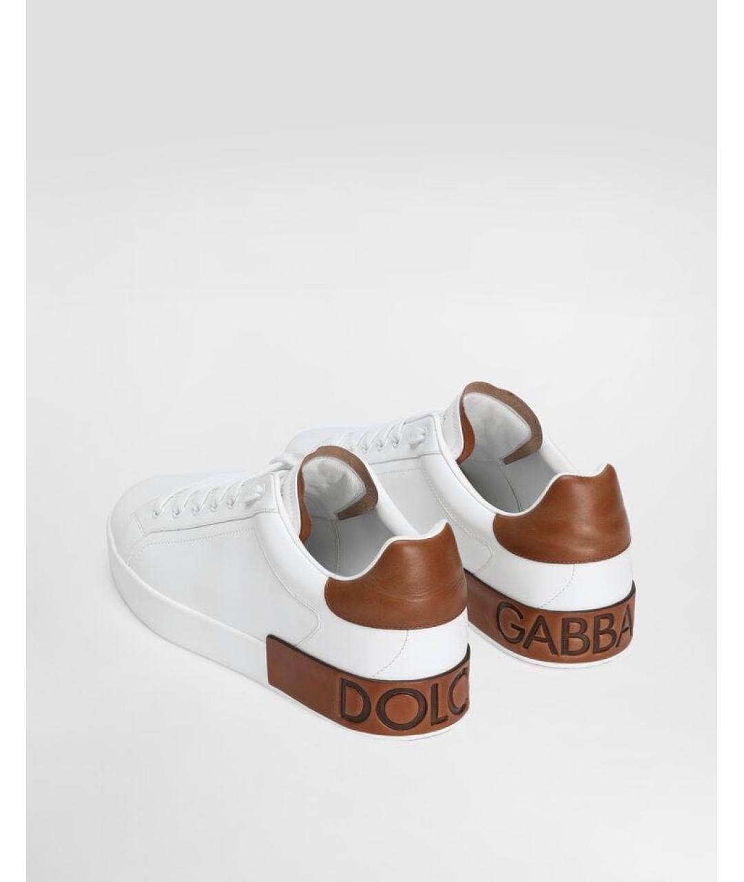 DOLCE&GABBANA Белые кожаные кеды, фото 3