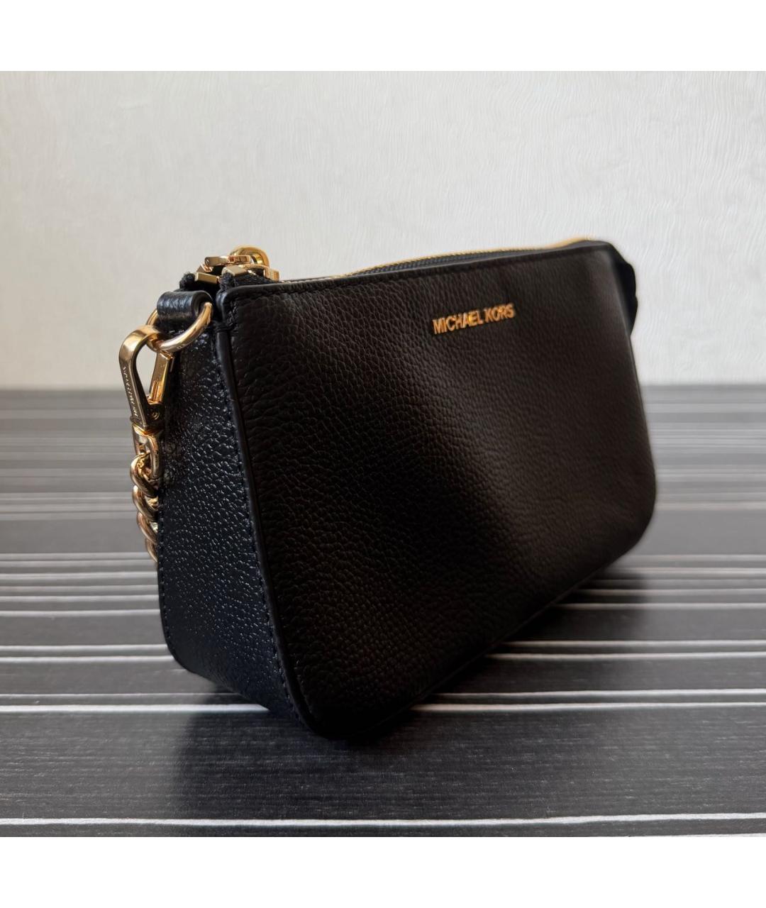 MICHAEL KORS Черная кожаная сумка с короткими ручками, фото 2