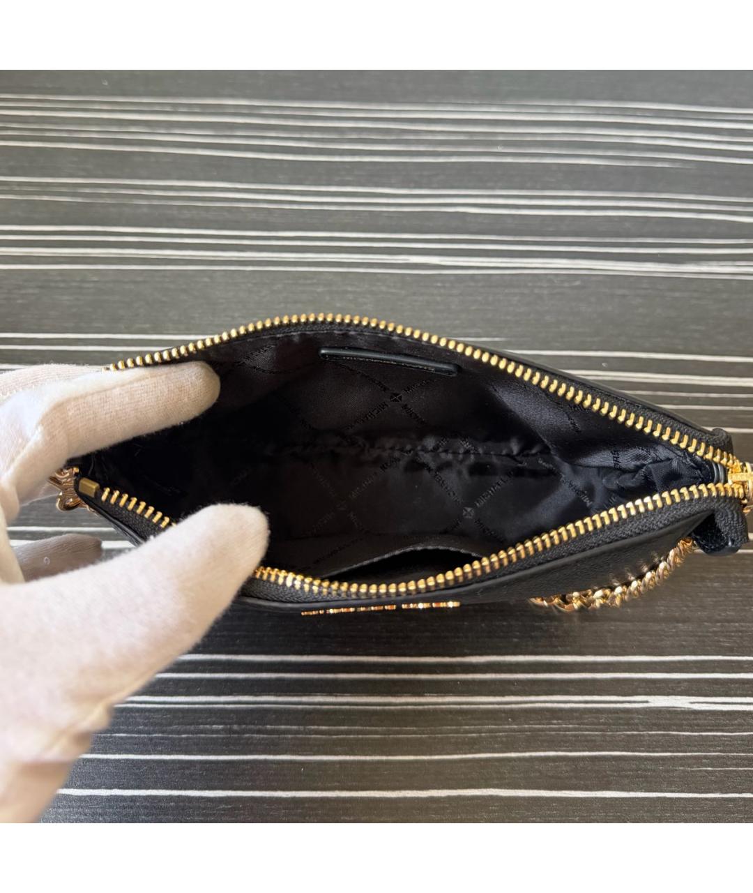 MICHAEL KORS Черная кожаная сумка с короткими ручками, фото 4