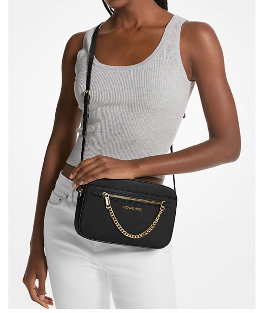 MICHAEL KORS Черная кожаная сумка через плечо, фото 6