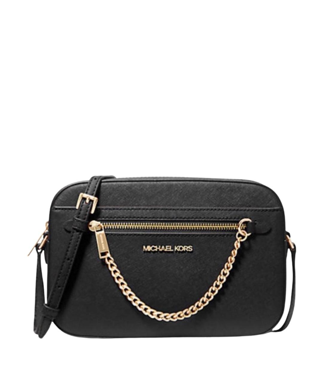 MICHAEL KORS Черная кожаная сумка через плечо, фото 1