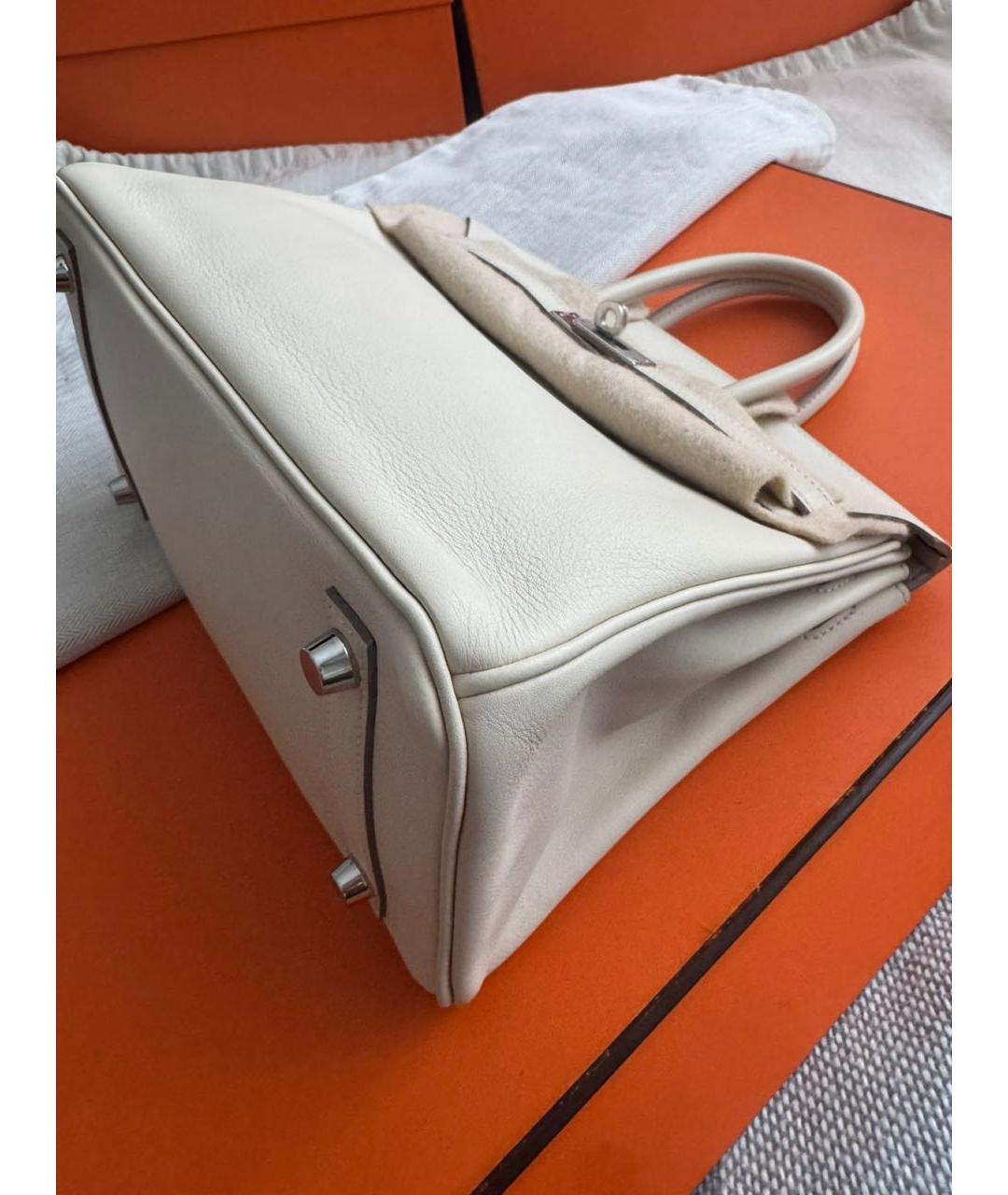 HERMES Серая кожаная сумка с короткими ручками, фото 2