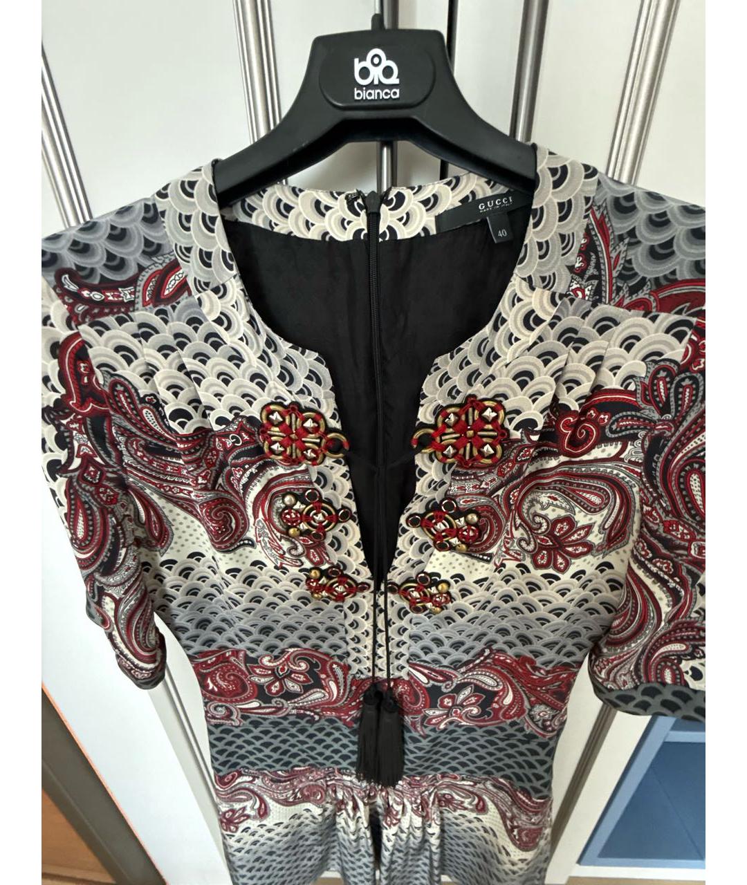 GUCCI Мульти шелковое коктейльное платье, фото 3