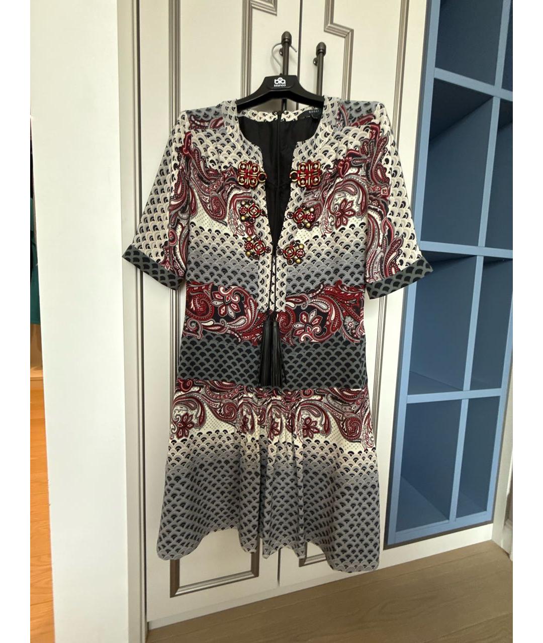 GUCCI Мульти шелковое коктейльное платье, фото 5