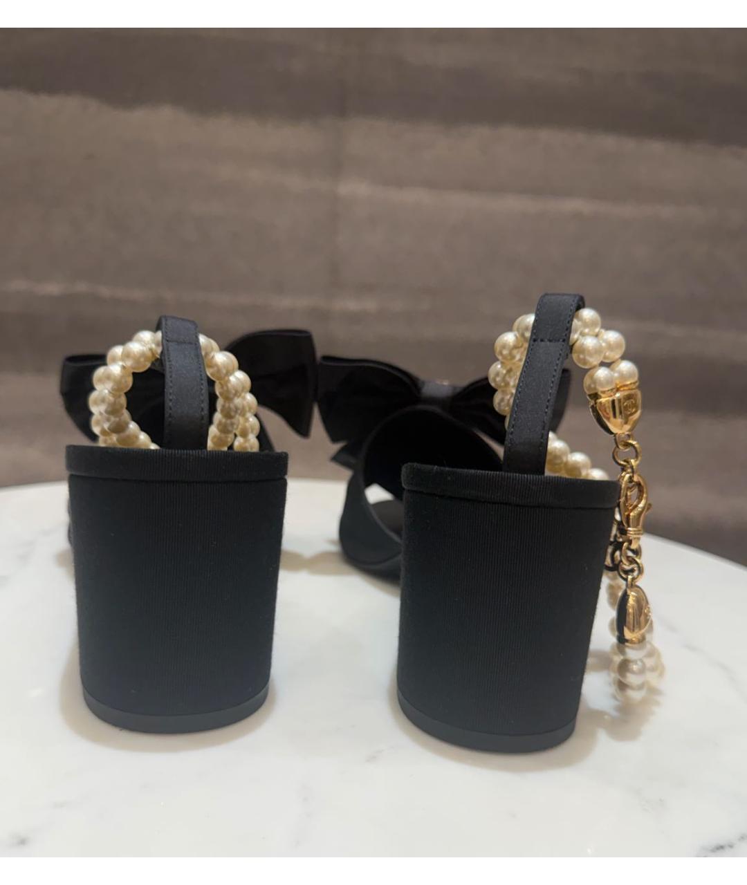 CHANEL Черные босоножки, фото 4