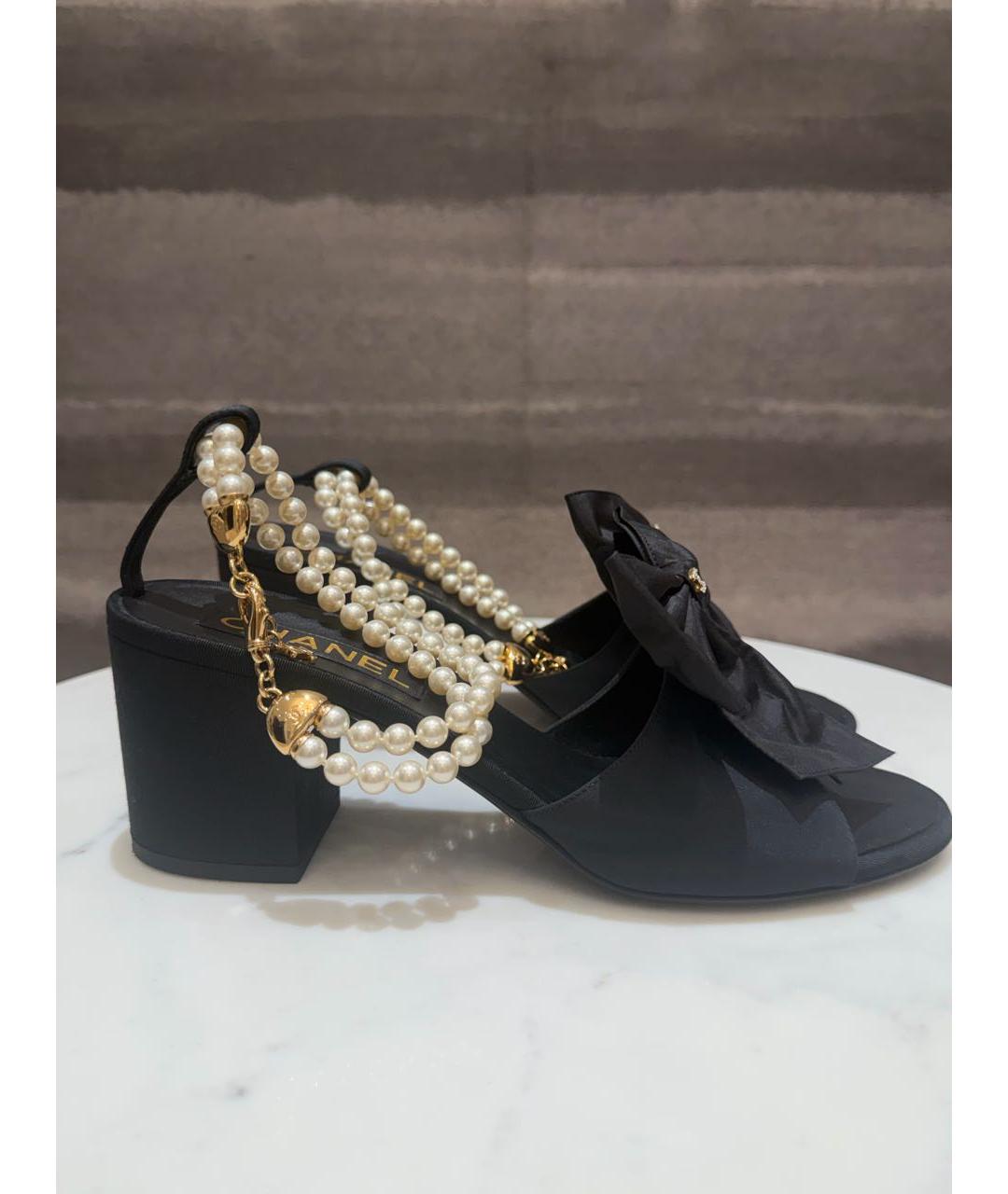 CHANEL Черные босоножки, фото 6