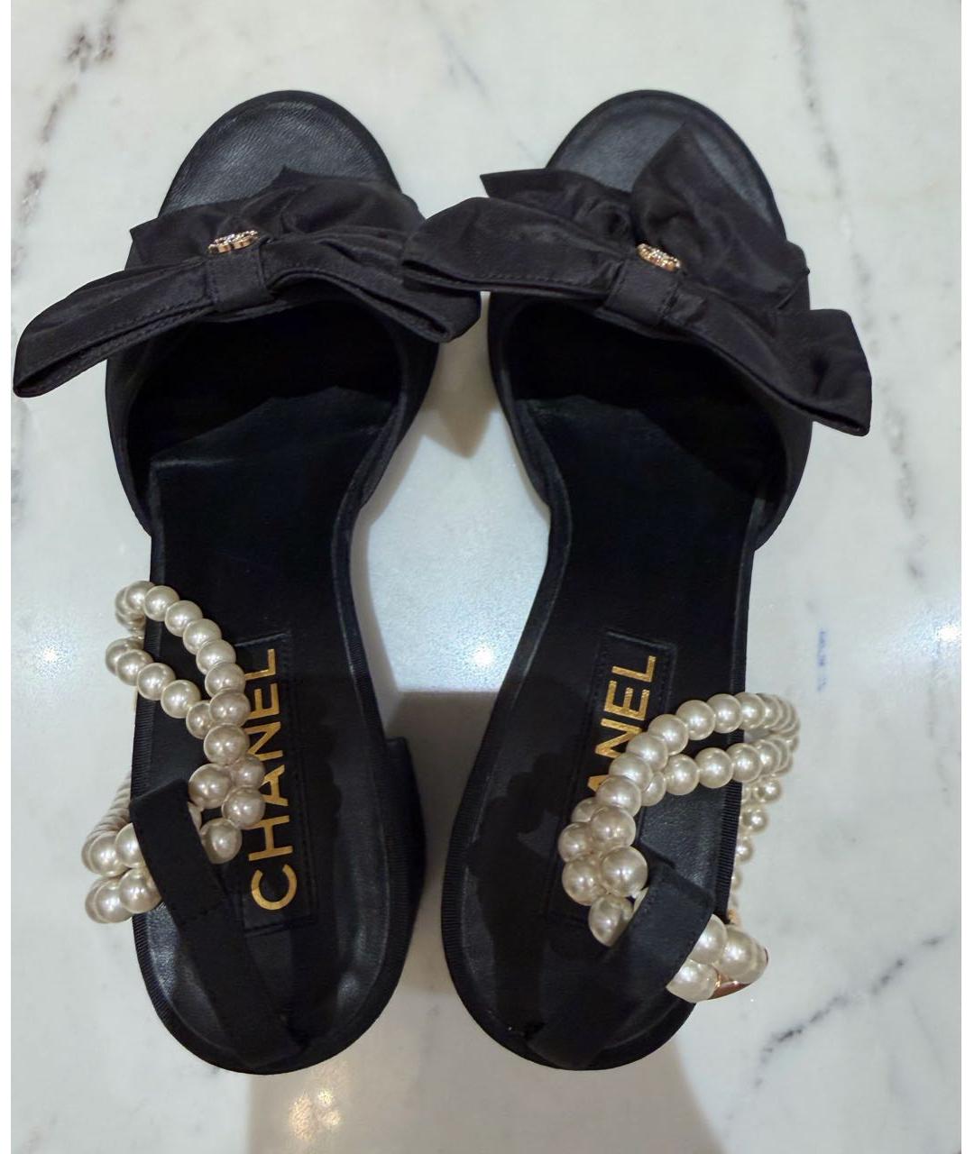 CHANEL Черные босоножки, фото 3