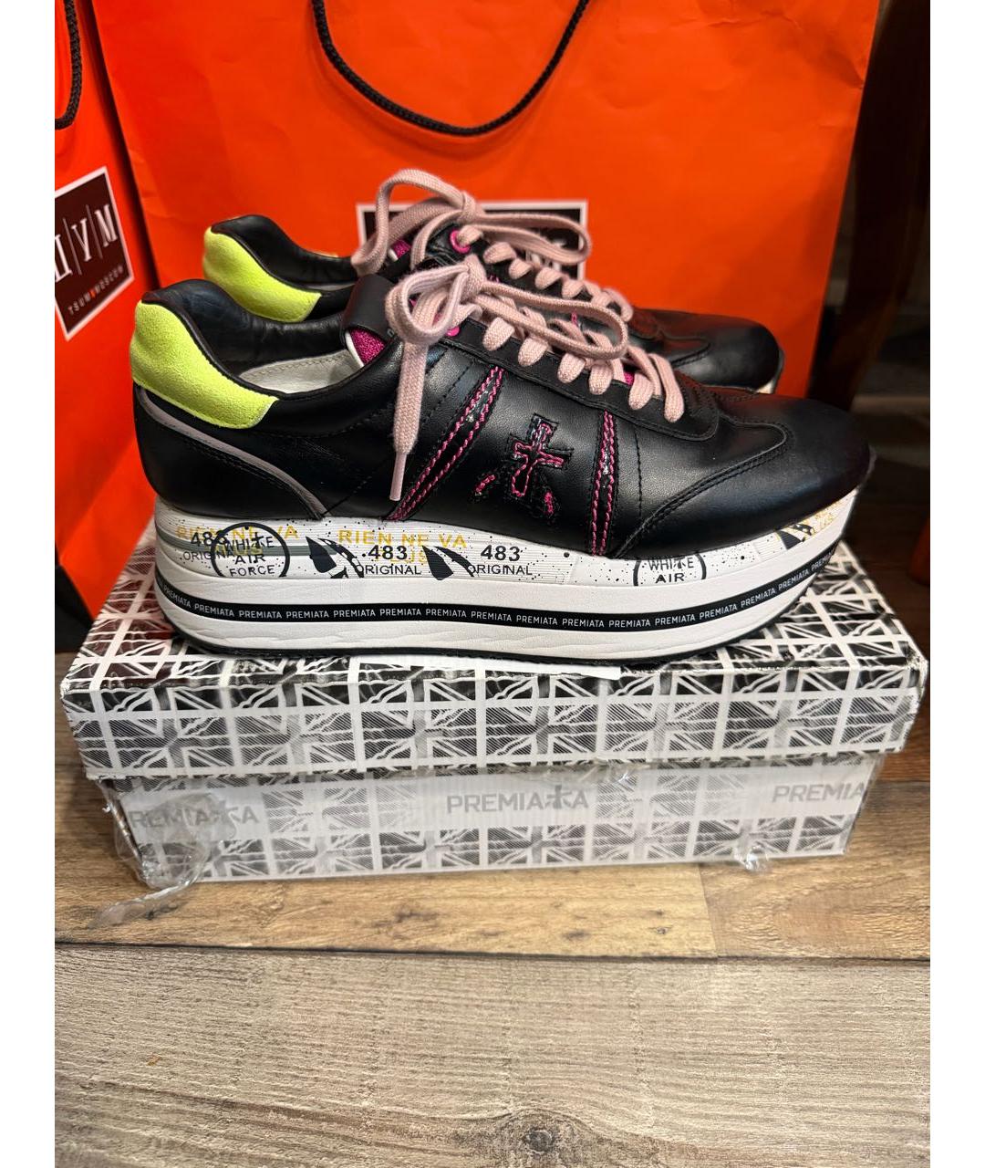 PREMIATA Черные кожаные кеды, фото 7