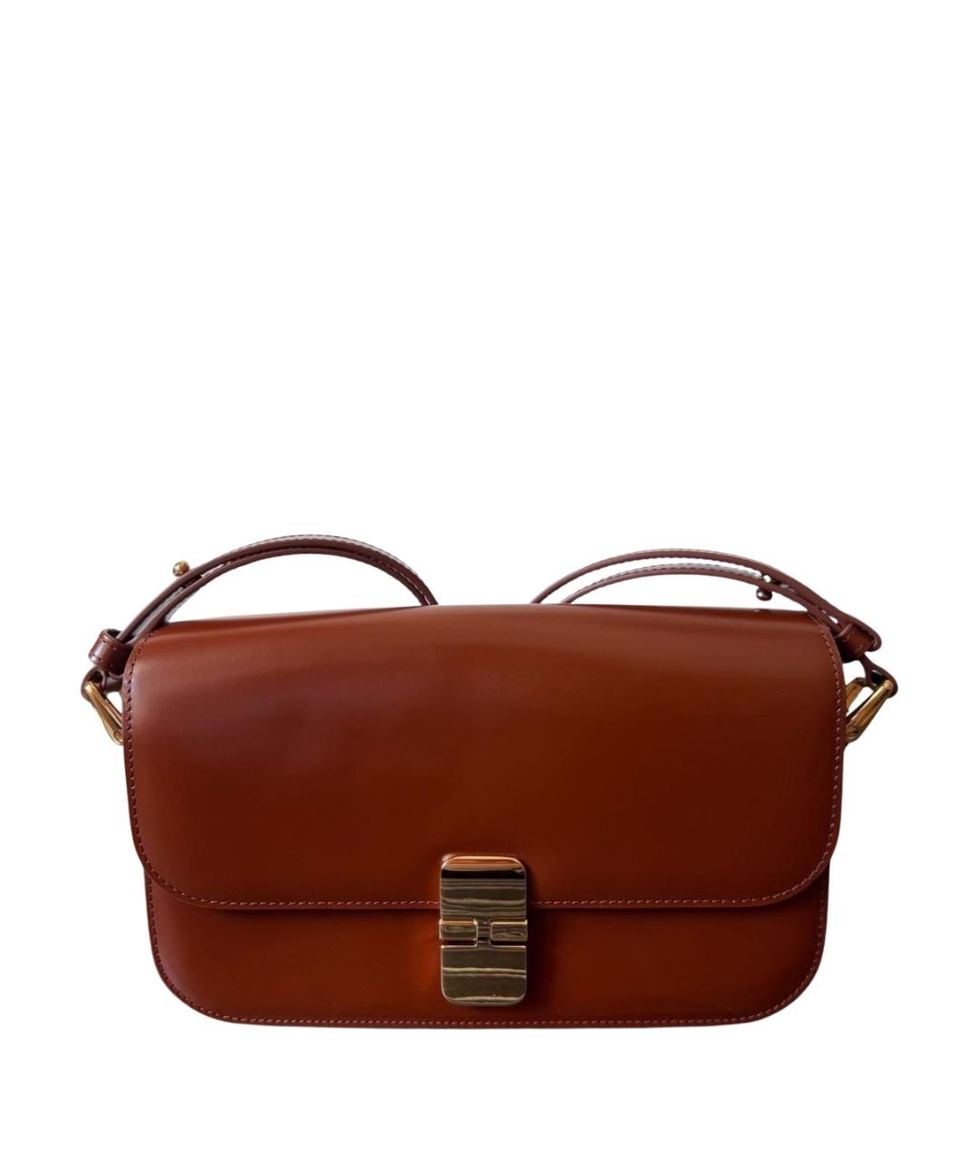 A.P.C. Коричневая кожаная сумка через плечо, фото 1