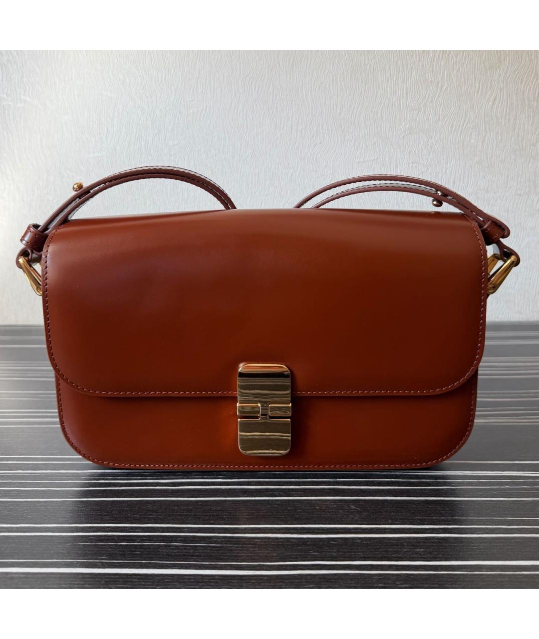 A.P.C. Коричневая кожаная сумка через плечо, фото 7