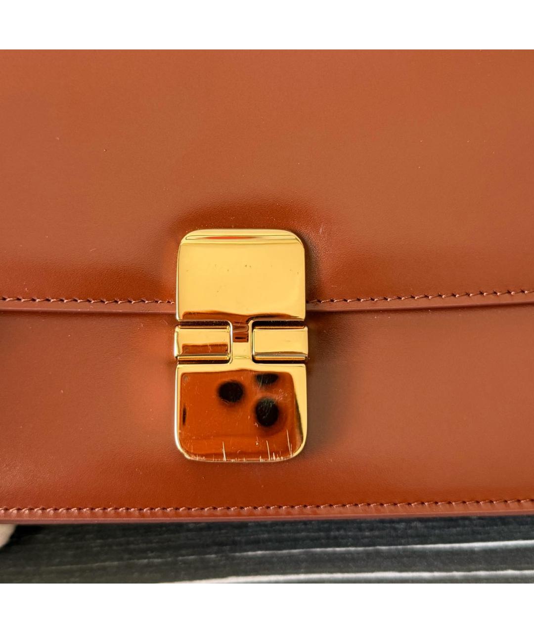 A.P.C. Коричневая кожаная сумка через плечо, фото 4