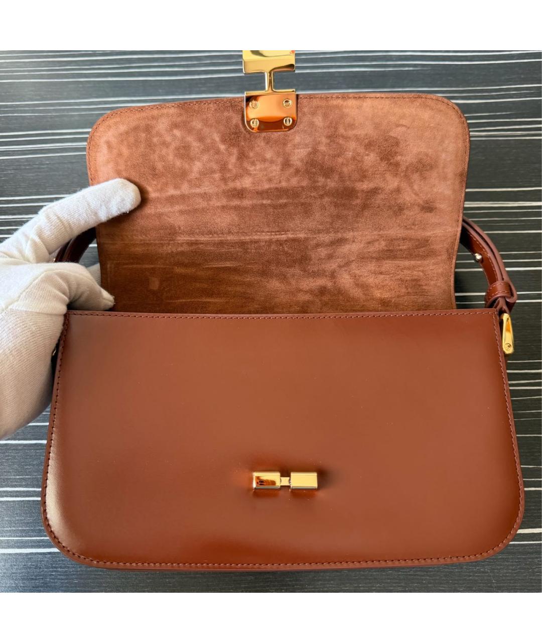 A.P.C. Коричневая кожаная сумка через плечо, фото 5