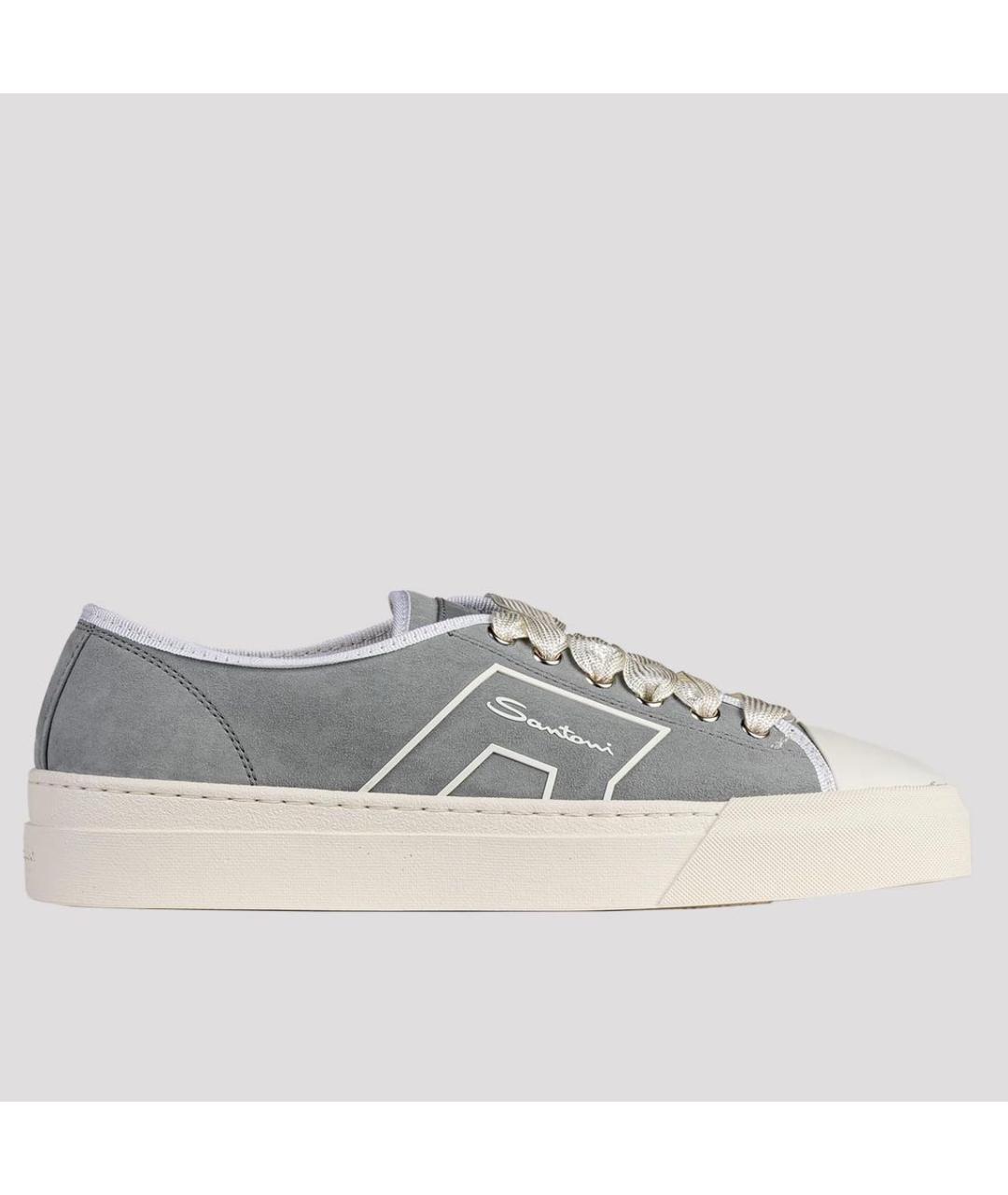 SANTONI Серые кеды, фото 6