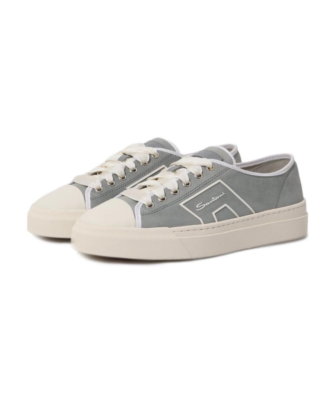 SANTONI Серые кеды, фото 5