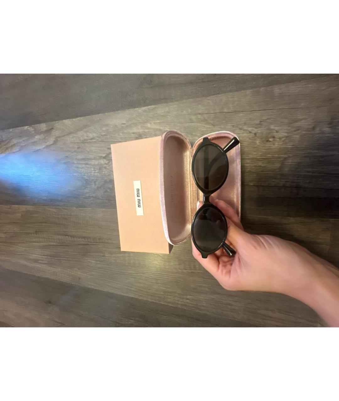 MIU MIU Черные пластиковые солнцезащитные очки, фото 8