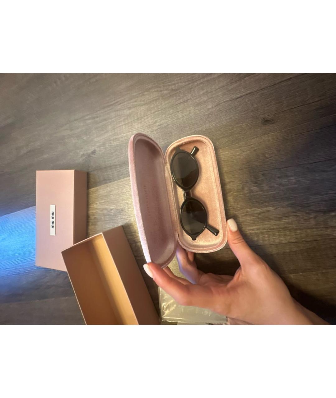 MIU MIU Черные пластиковые солнцезащитные очки, фото 7