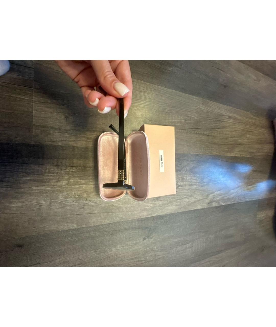 MIU MIU Черные пластиковые солнцезащитные очки, фото 3