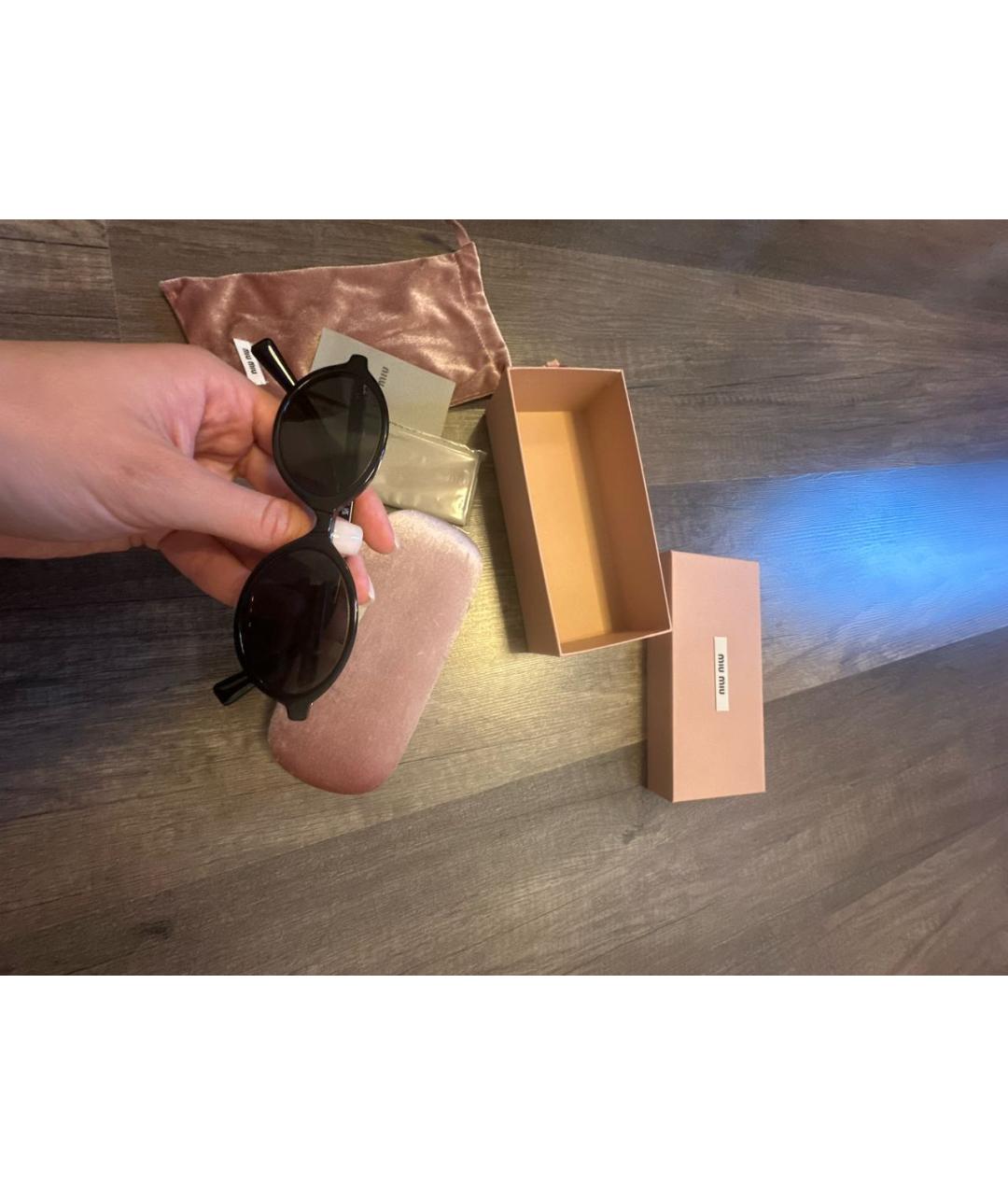 MIU MIU Черные пластиковые солнцезащитные очки, фото 6