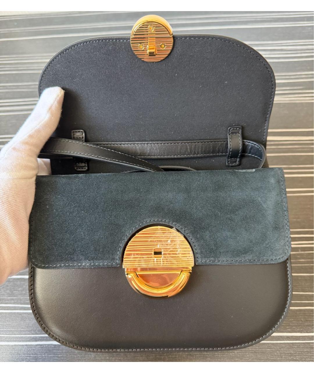 FURLA Черная кожаная сумка через плечо, фото 4