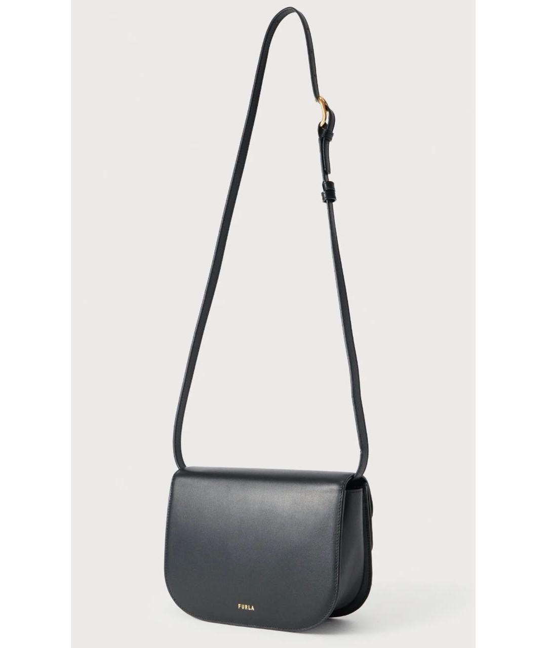 FURLA Черная кожаная сумка через плечо, фото 7