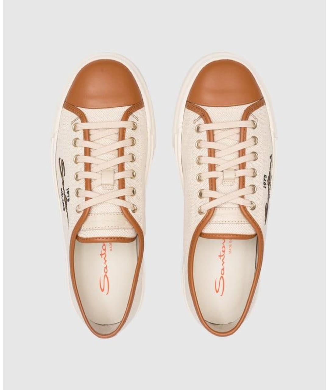 SANTONI Бежевые кеды, фото 4