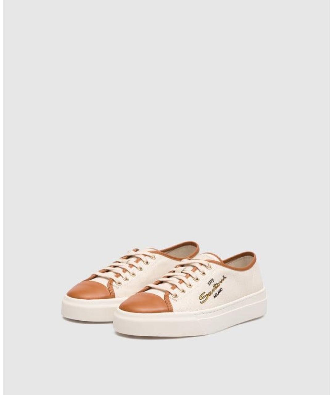 SANTONI Бежевые кеды, фото 2