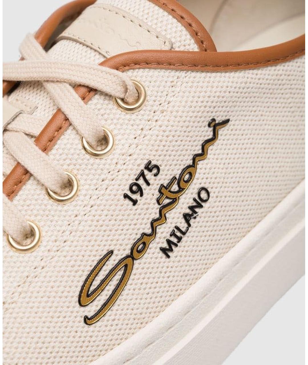 SANTONI Бежевые кеды, фото 5