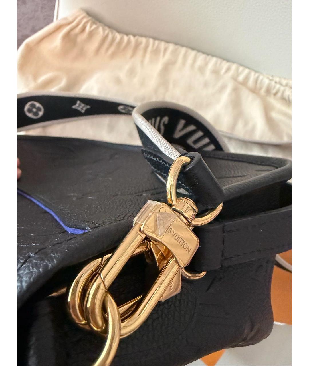 LOUIS VUITTON Черная кожаная сумка через плечо, фото 5