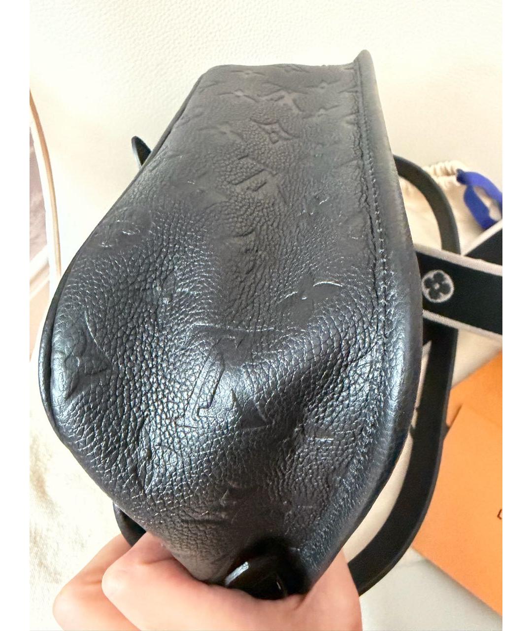 LOUIS VUITTON Черная кожаная сумка через плечо, фото 3