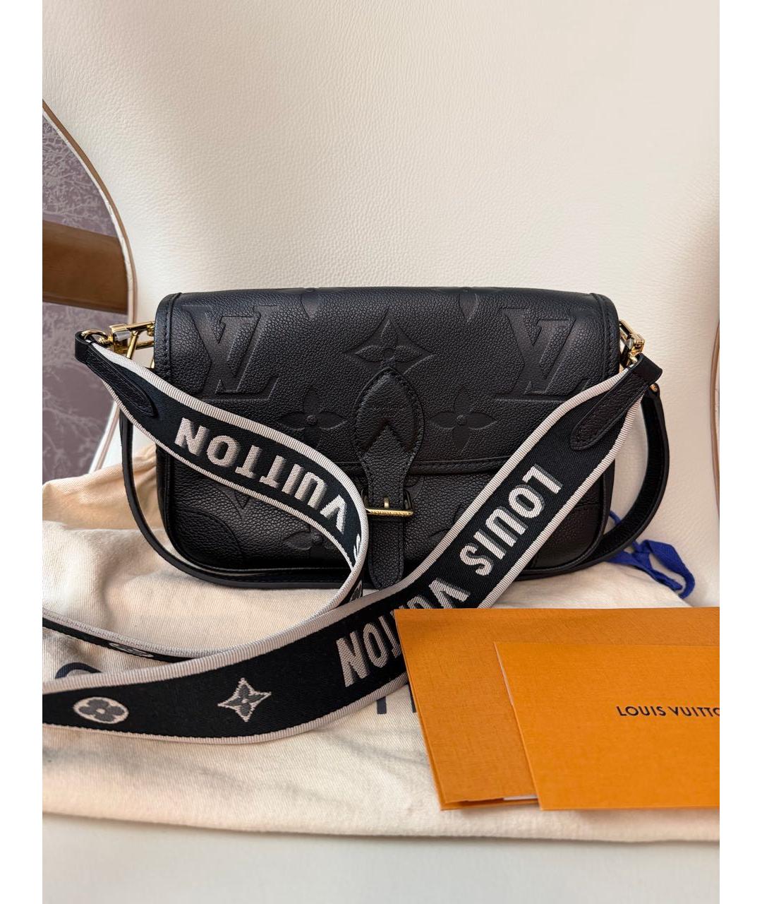 LOUIS VUITTON Черная кожаная сумка через плечо, фото 2