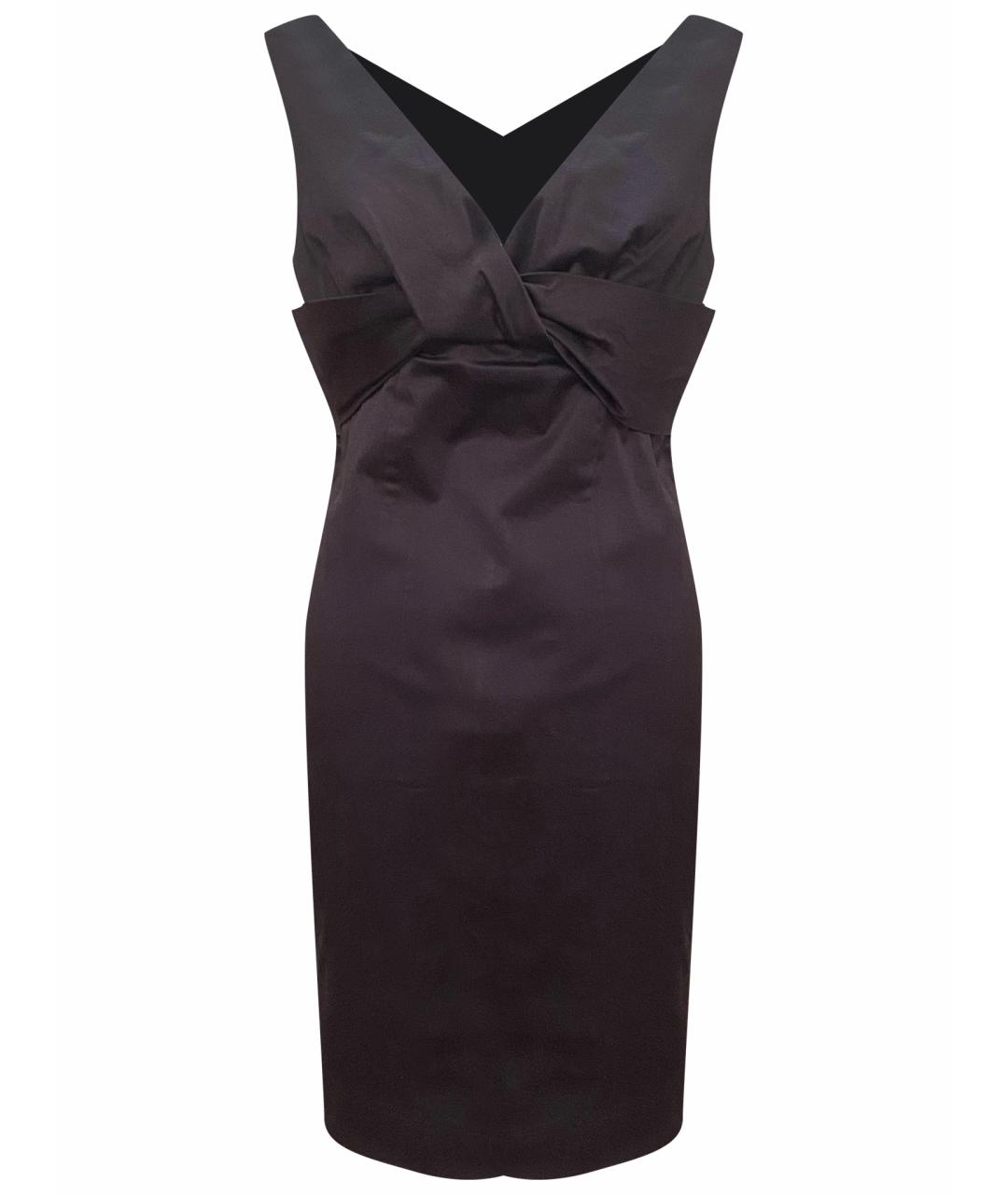 RED VALENTINO Черное хлопко-эластановое коктейльное платье, фото 1