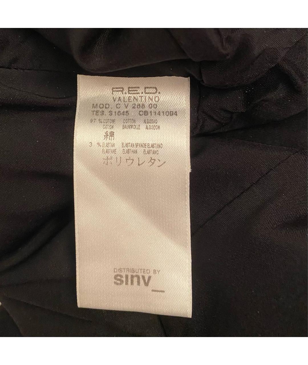 RED VALENTINO Черное хлопко-эластановое коктейльное платье, фото 5