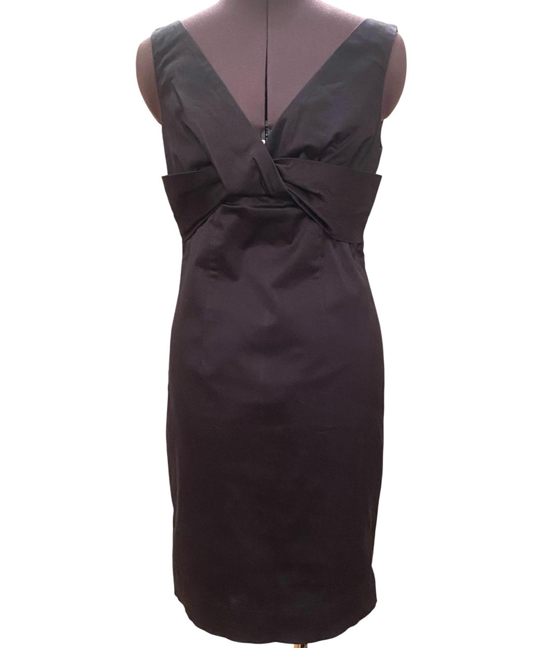 RED VALENTINO Черное хлопко-эластановое коктейльное платье, фото 7