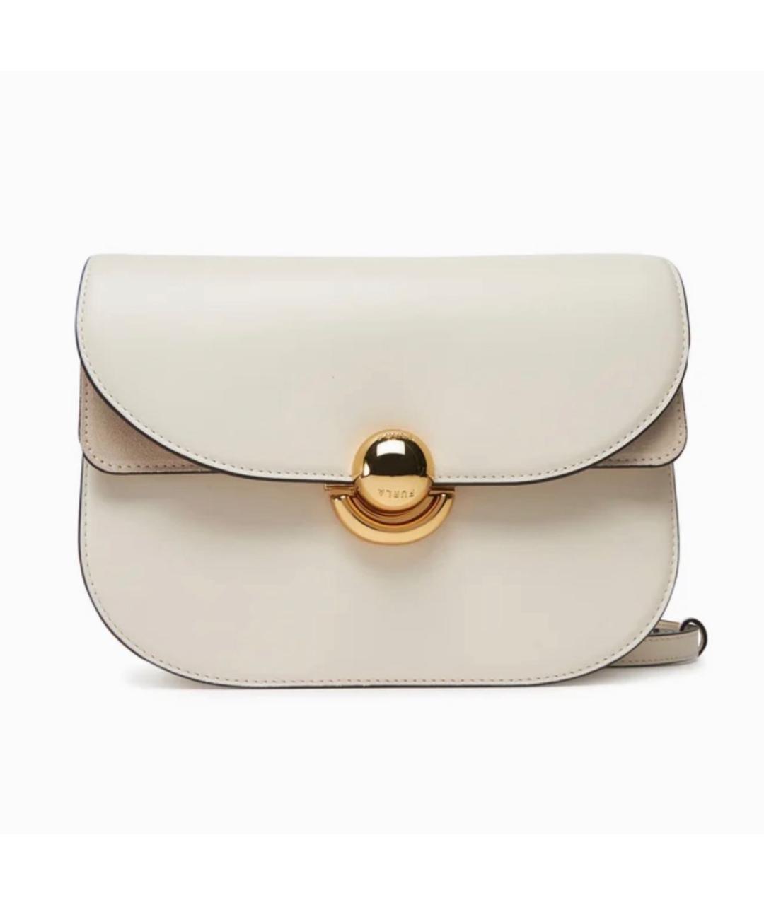 FURLA Бежевая кожаная сумка через плечо, фото 7