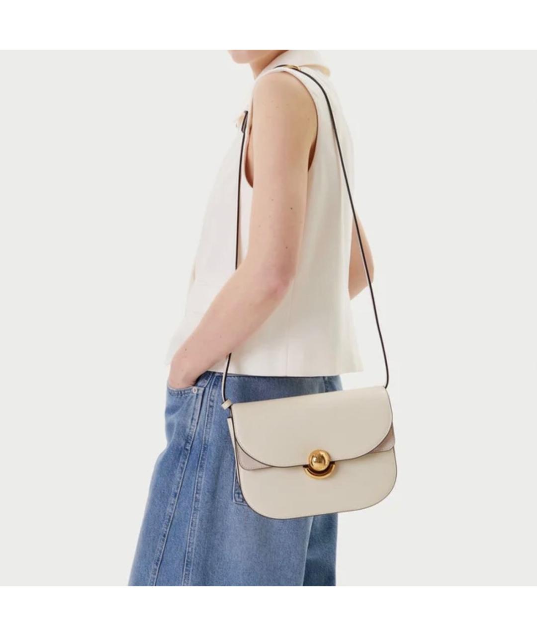 FURLA Бежевая кожаная сумка через плечо, фото 6