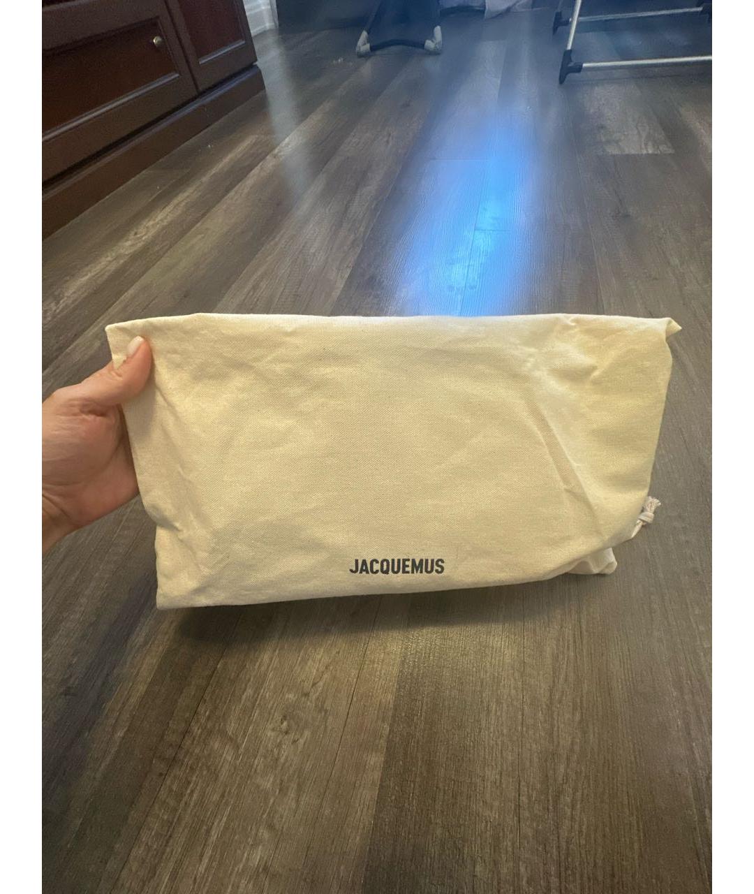 JACQUEMUS Коричневая кожаная сумка с короткими ручками, фото 3