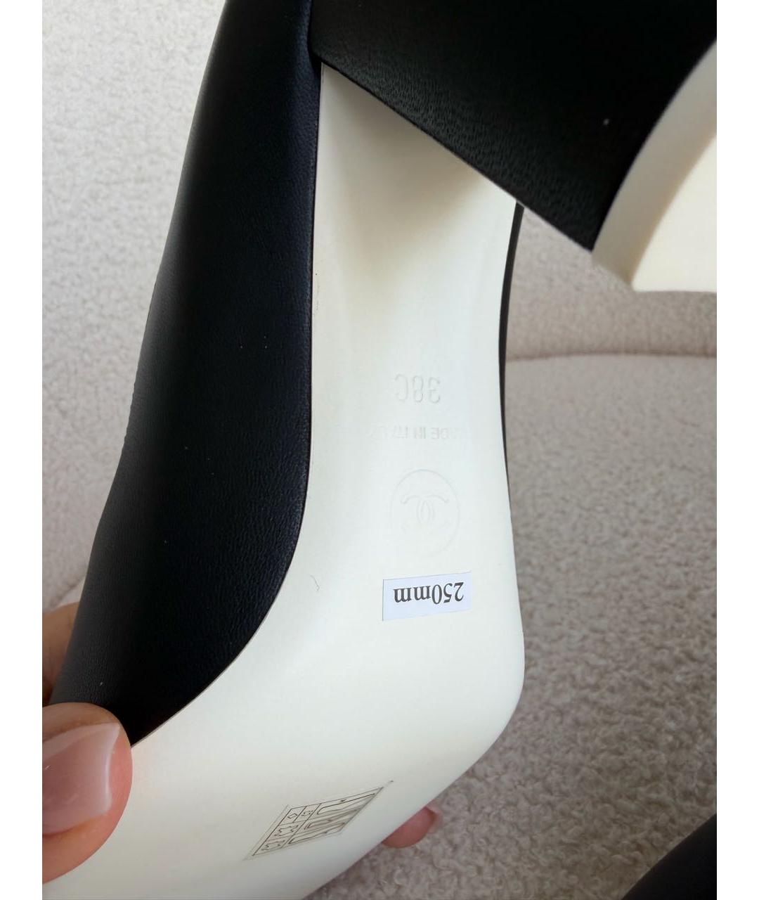 CHANEL Черные кожаные туфли, фото 5