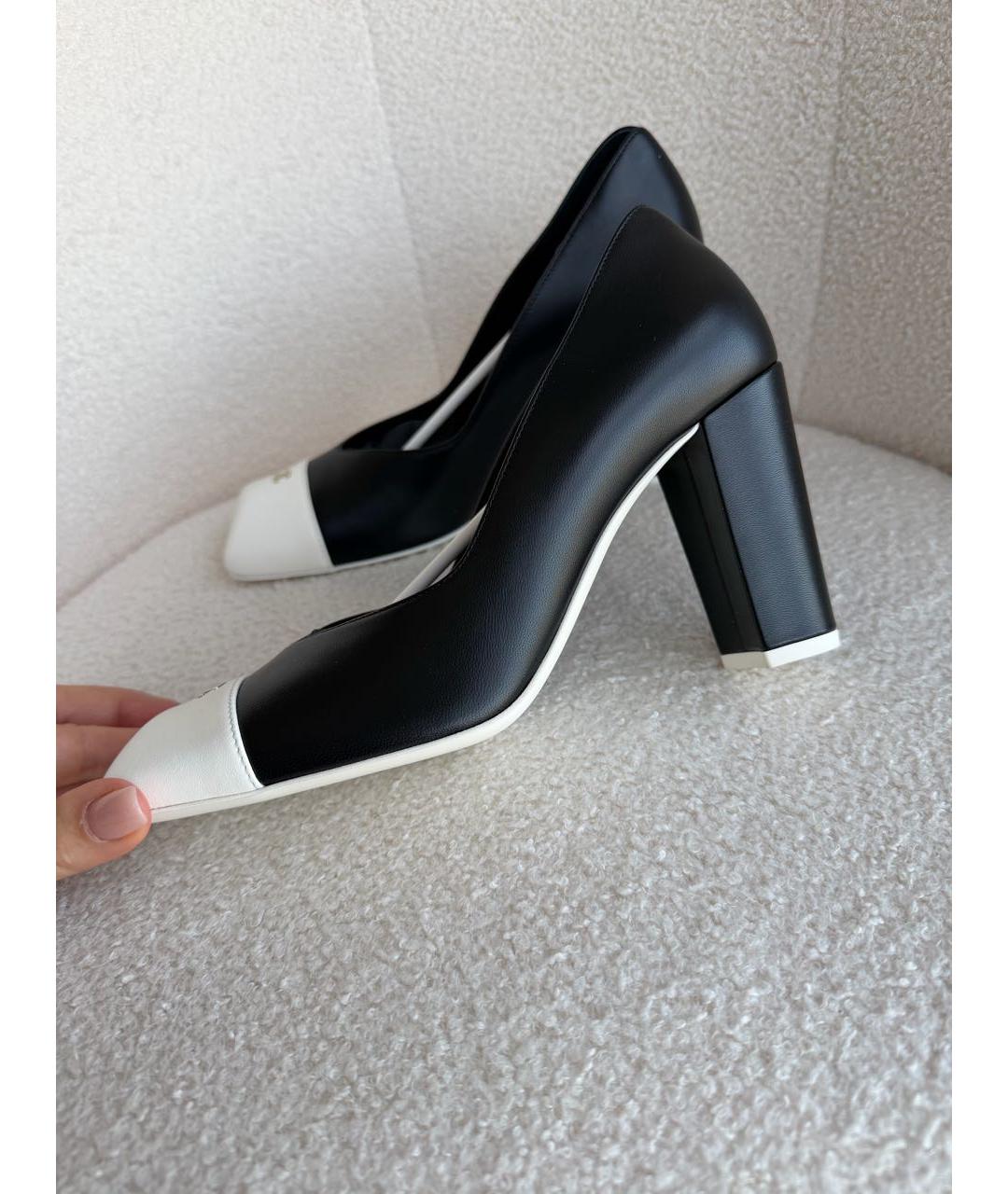 CHANEL Черные кожаные туфли, фото 4