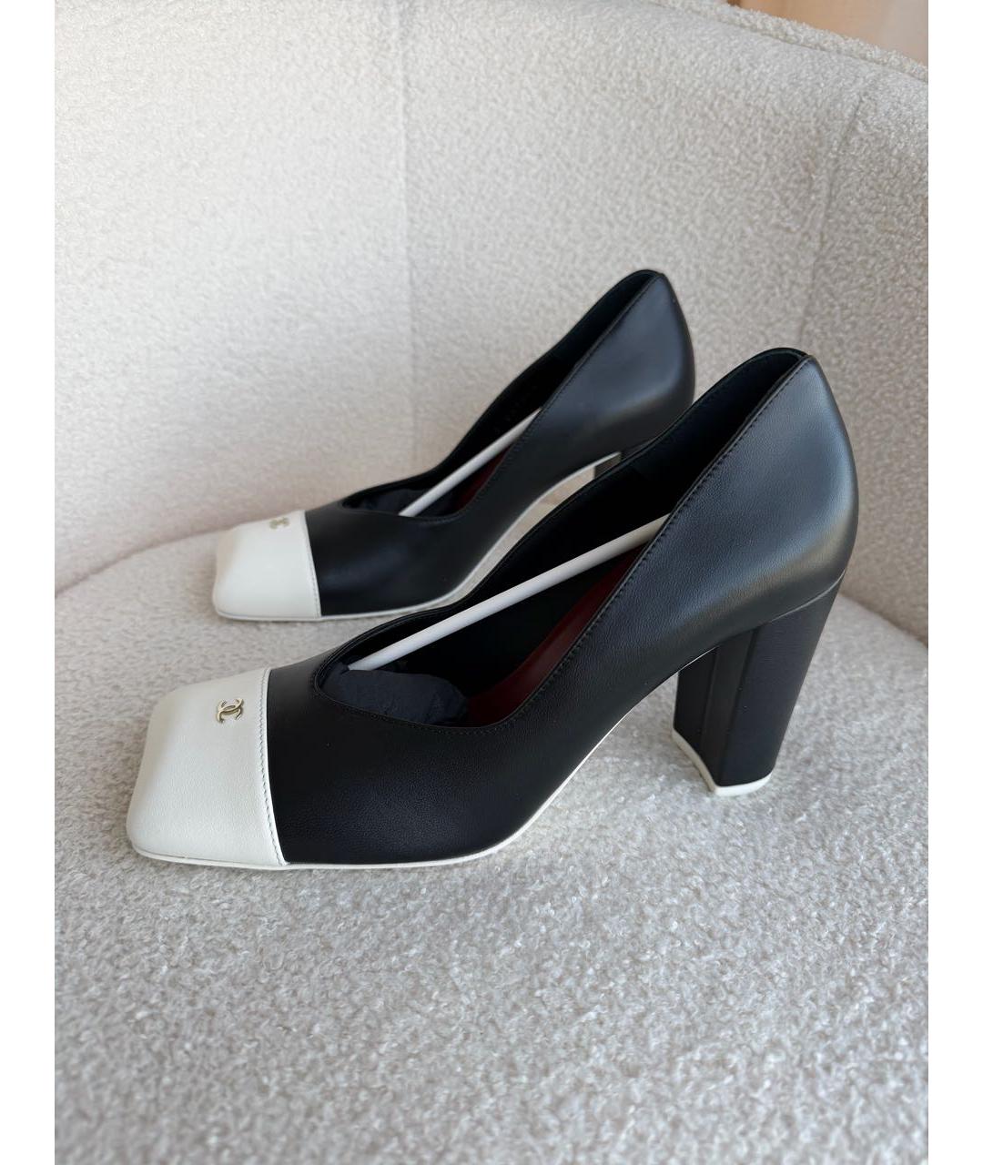 CHANEL Черные кожаные туфли, фото 3