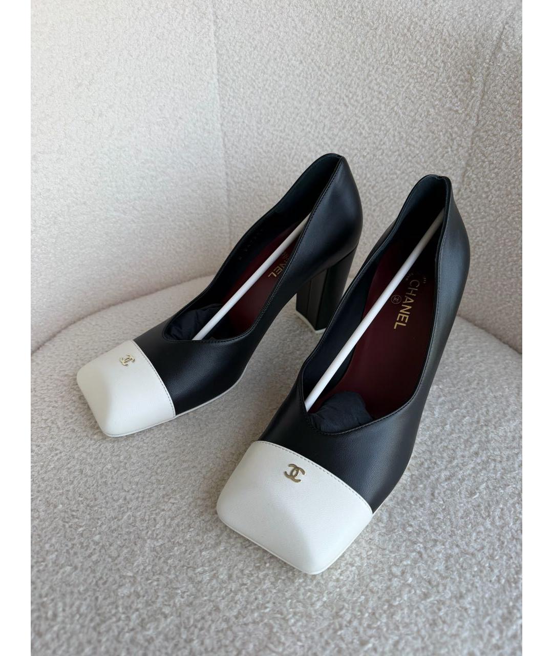 CHANEL Черные кожаные туфли, фото 2